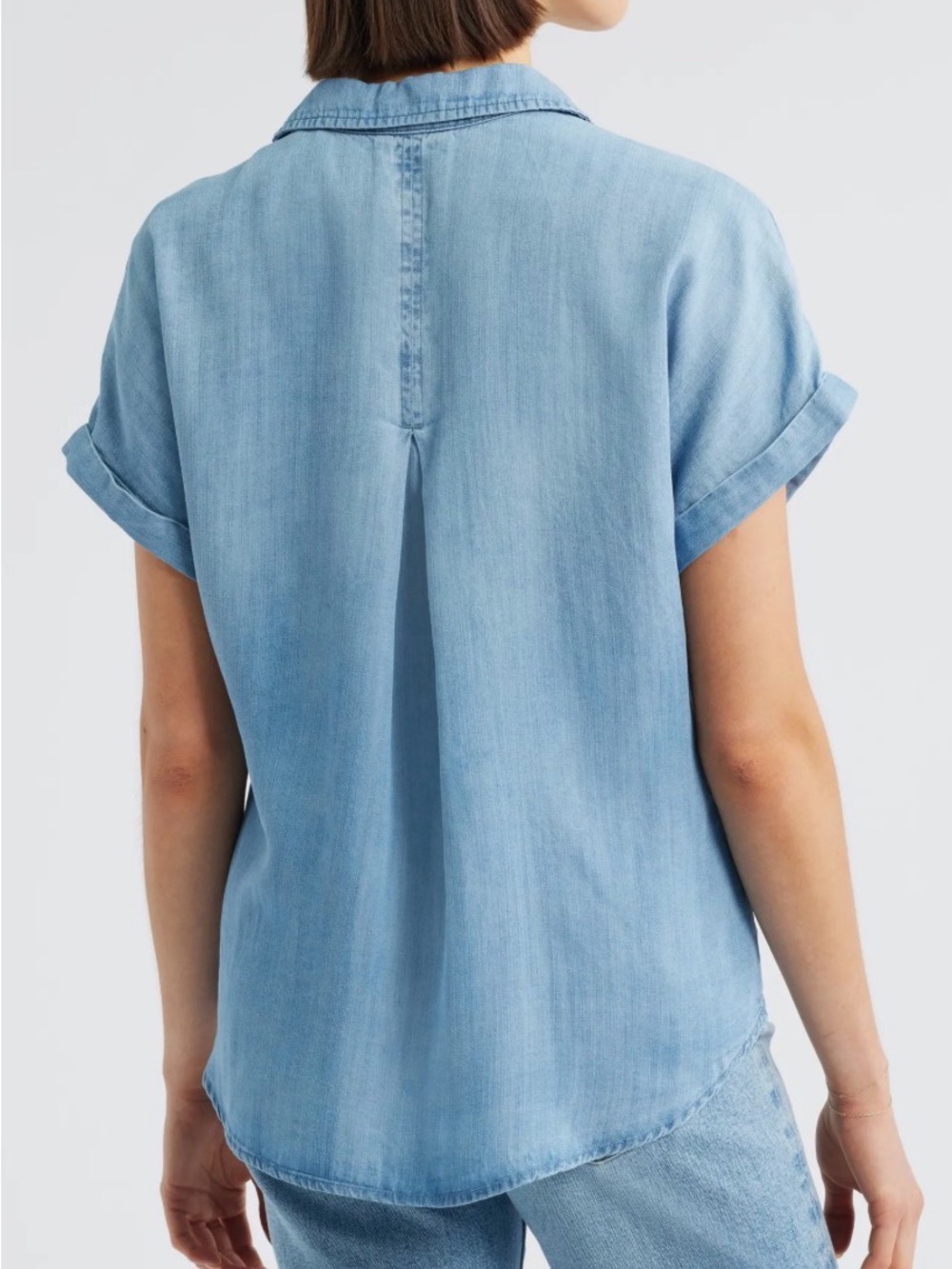 Cloth and Stone cuffed sleeve denim button down shirt - Picture 2 of 4